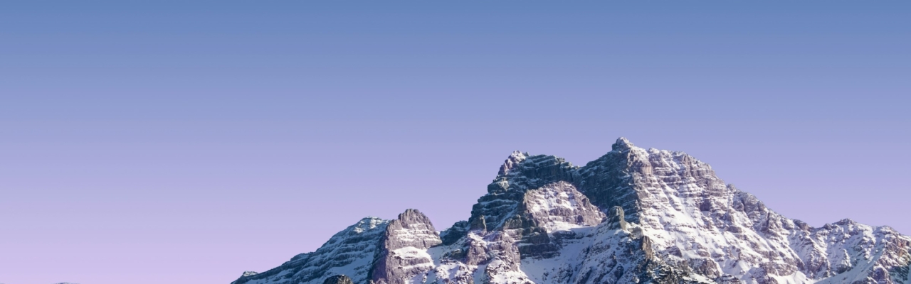 Mountain profile in a purplish sky