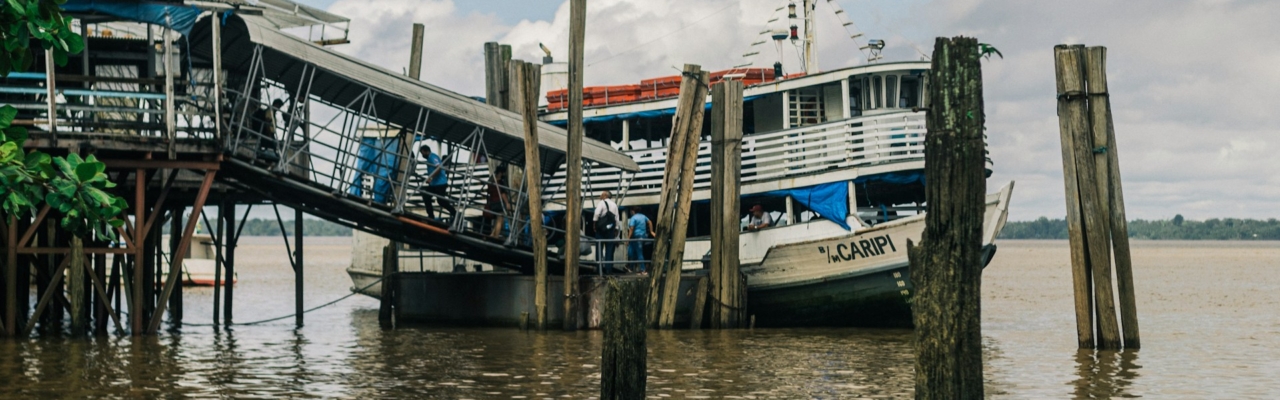 a ship in the port of Belém Brazil