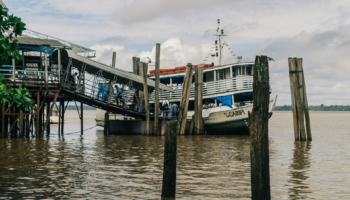 a ship in the port of Belém Brazil